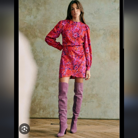 Sezane Ethell Fuchsia Floral Dress - Picture 2 of 4